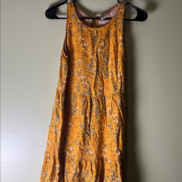Old Navy Mustard feminine Floral sleeveless Dress - Picture 2 of 5